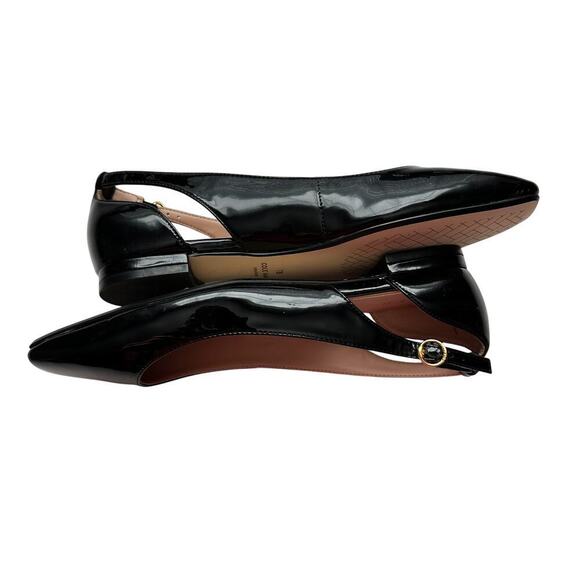 Cole Haan Bria Cutout Black Patent Leather Flats Size 7 Square Toe - Picture 3 of 13
